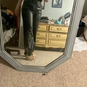 Leather looking pants style like jeans